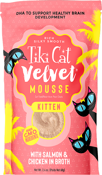 Tiki Cat Velvet Mousse Kitten Mousse With Salmon & Chicken In Broth